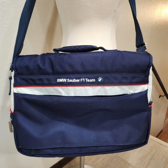 Vintage BMW Sauber F1 Racing Team Messenger Bag Shoulder Bag Travel Canvas - Picture 12 of 14